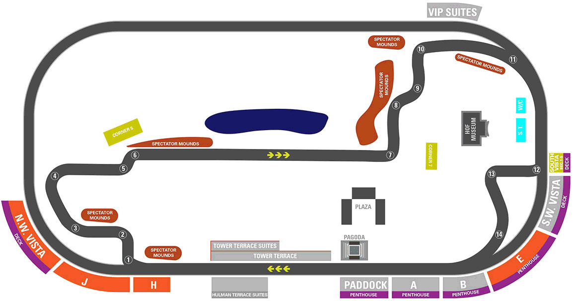 Indianapolis Speedway Detailed Seating Chart