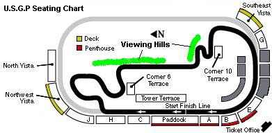 Map of US Grand Prix Grandstands