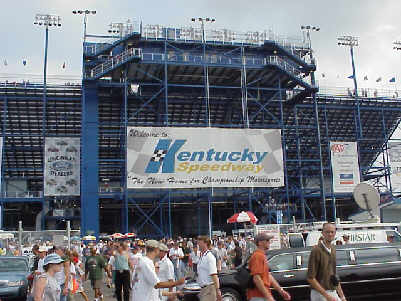 Behind grandstand as we're leaving.