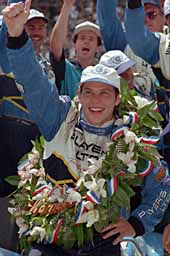 Jacques after winning '95 Indy 500