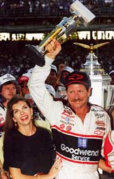 Dale and wife after winning 95 Brickyard 400